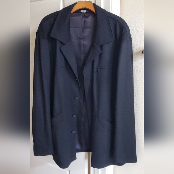 Men's Black Wool Cashmere Blend Jacket XL - Picture 3 of 5
